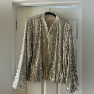 Loft Sequin Bomber Jacket